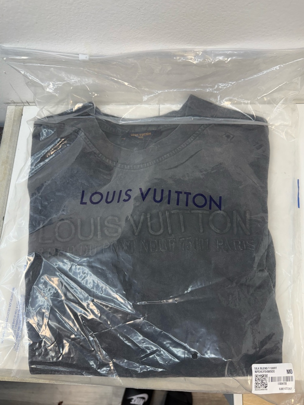 Louis Vuitton Charcoal Gray Embossed Logo Sweatshirt - Picture 3 of 12